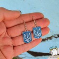 Сережки Україночка. Тризуб. Герб України. Колір срібло